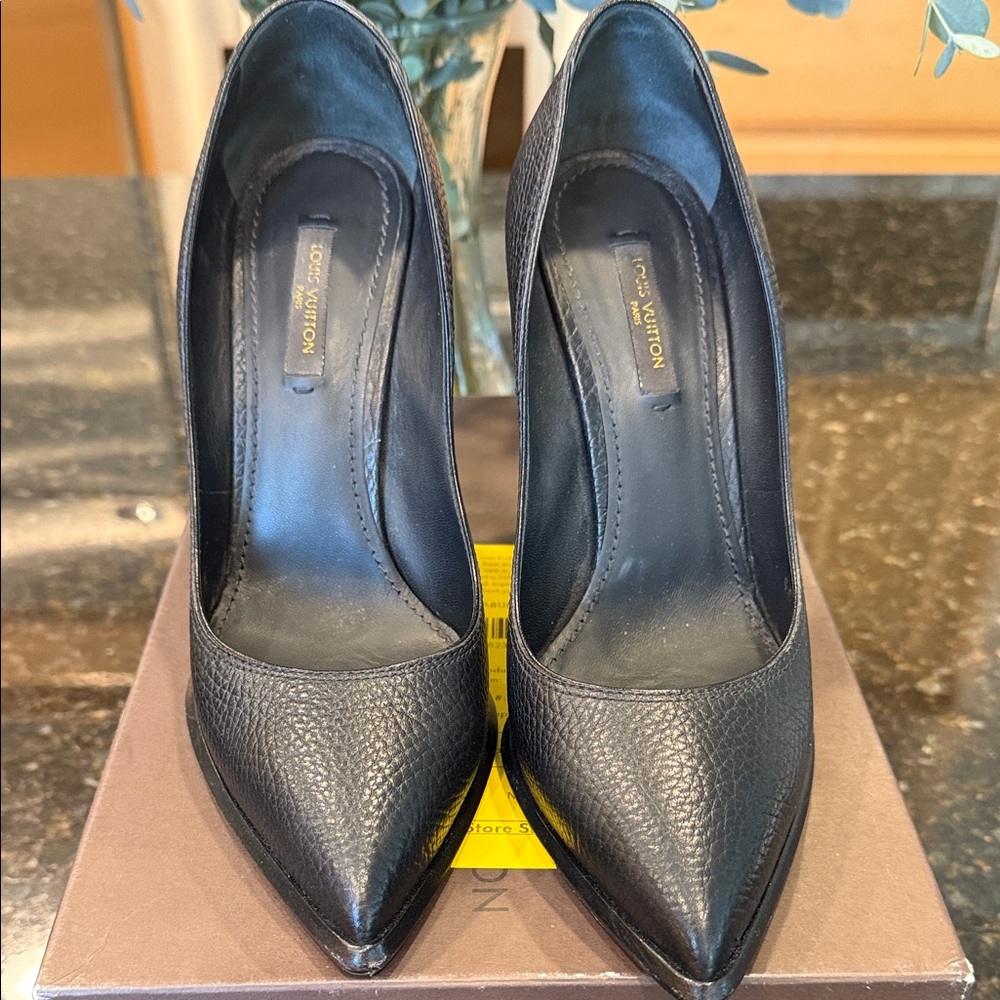 Louis Vuitton Black Leather Heels
